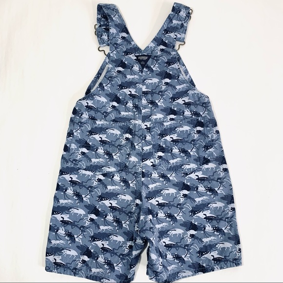 OshKosh B'gosh Toddler Boy Blue Insects Print Shortalls - Kids Clothes - Picture 4 of 5